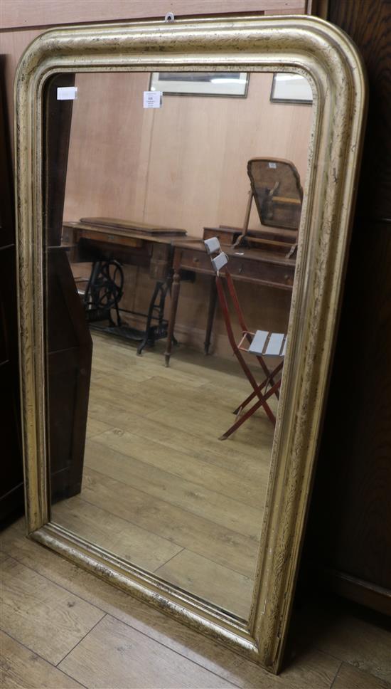 A gilt frame overmantel mirror W.83cm